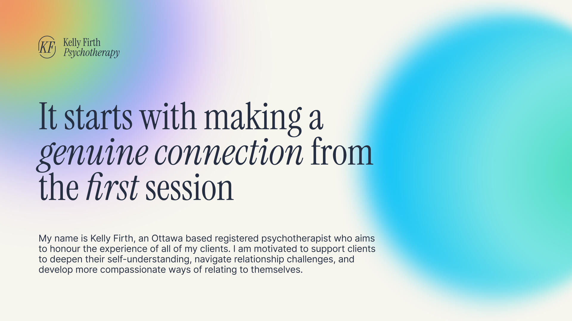 Kelly Firth Psychotherapy — Key Visual